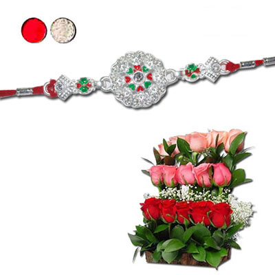 "Rakhi with Flowers - code F05 - Click here to View more details about this Product